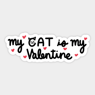 My Cat is my Valentine Sticker